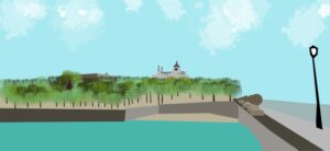 Ilustración Madrid Rio y la Almudena